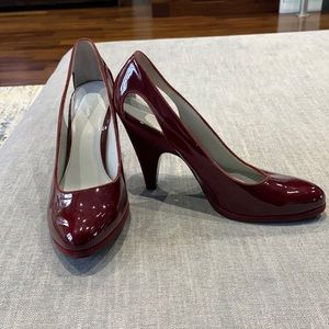 Calvin Klein Burgundy Patent Leather Heels - Size US10M
